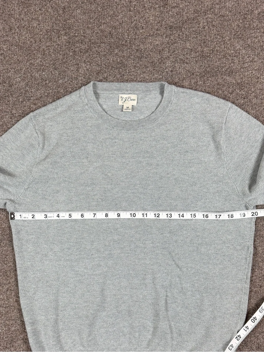 J Crew Light Grey Lightweight Pullover Crewneck Knit Cotton Sweater Men’s S/M